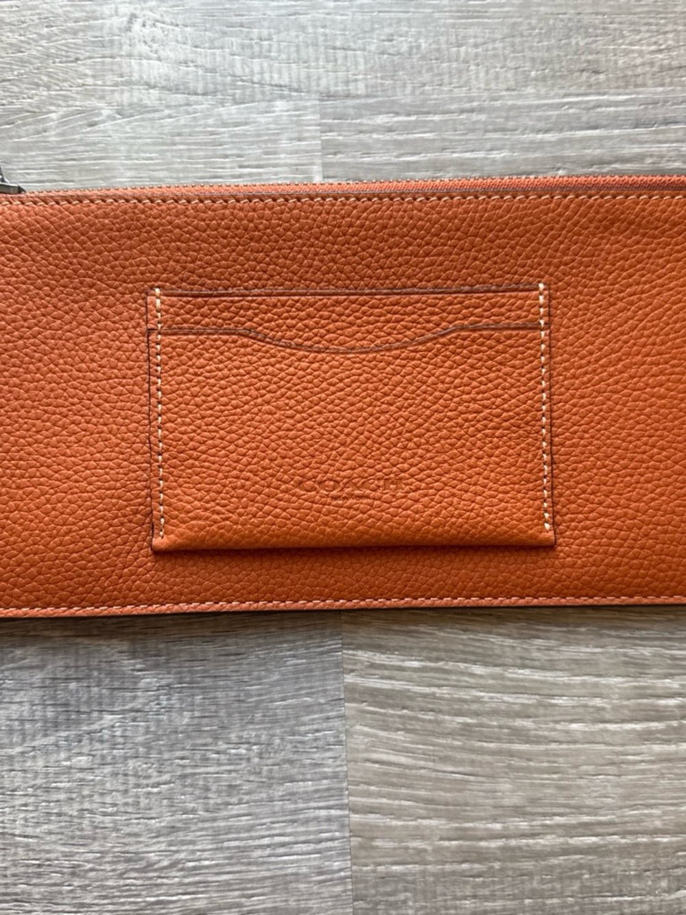 Coach Pebble Leather Zip Phone Wallet CI742G In Canyon